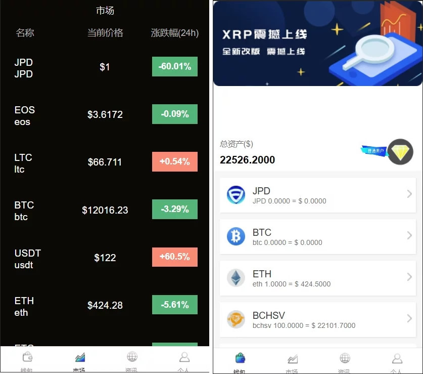 多币种区块链交易所 / 存取功能齐全 / 最新价格走势