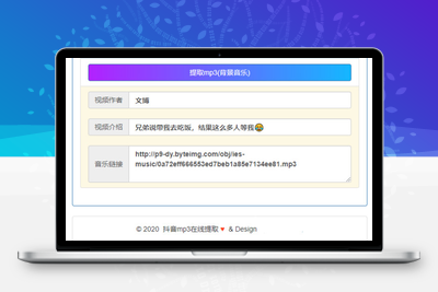 在线提取抖音视频BGM源码-无忧智云